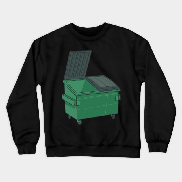 Dumpster Rubbish Bin Crewneck Sweatshirt by fromherotozero